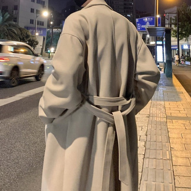 Men’s Winter Coat Elegant British-Style Long Woollen