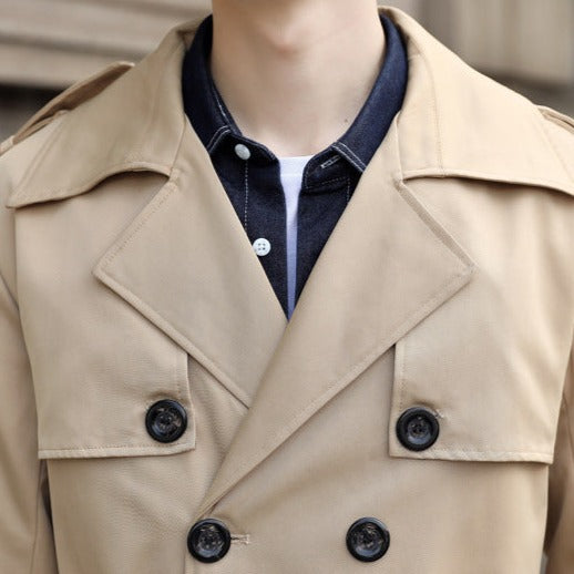 Men’s Winter Coat Elegant Cotton-Blend Trench, British Style