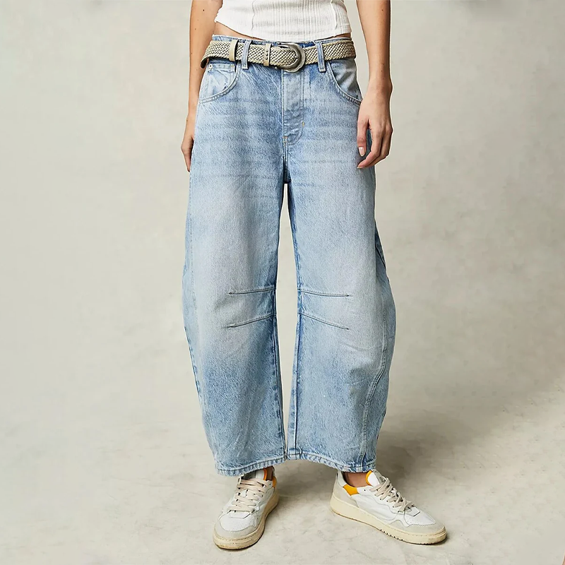 Women's Wide-Leg, Relaxed-Fit Casual Jeans Pants
