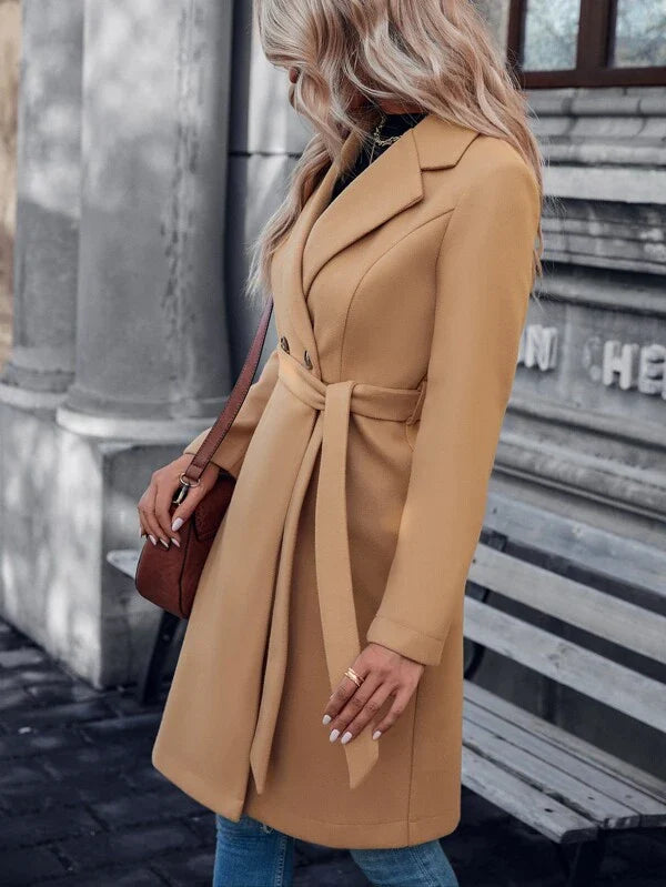 Women's A-Line Double-Breasted Trench Coat