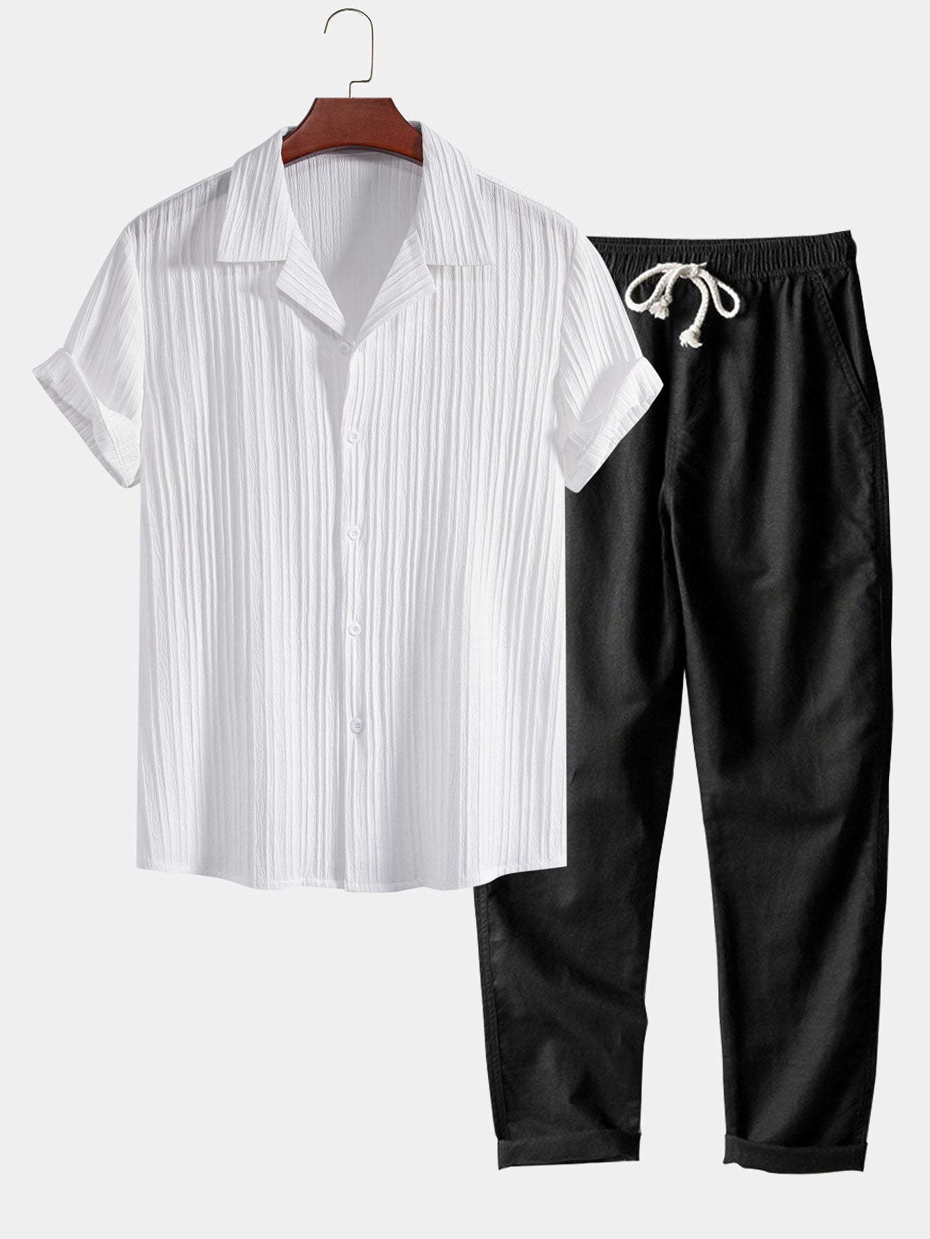 Men’s Casual Short Sleeve Shirt & Shorts Set