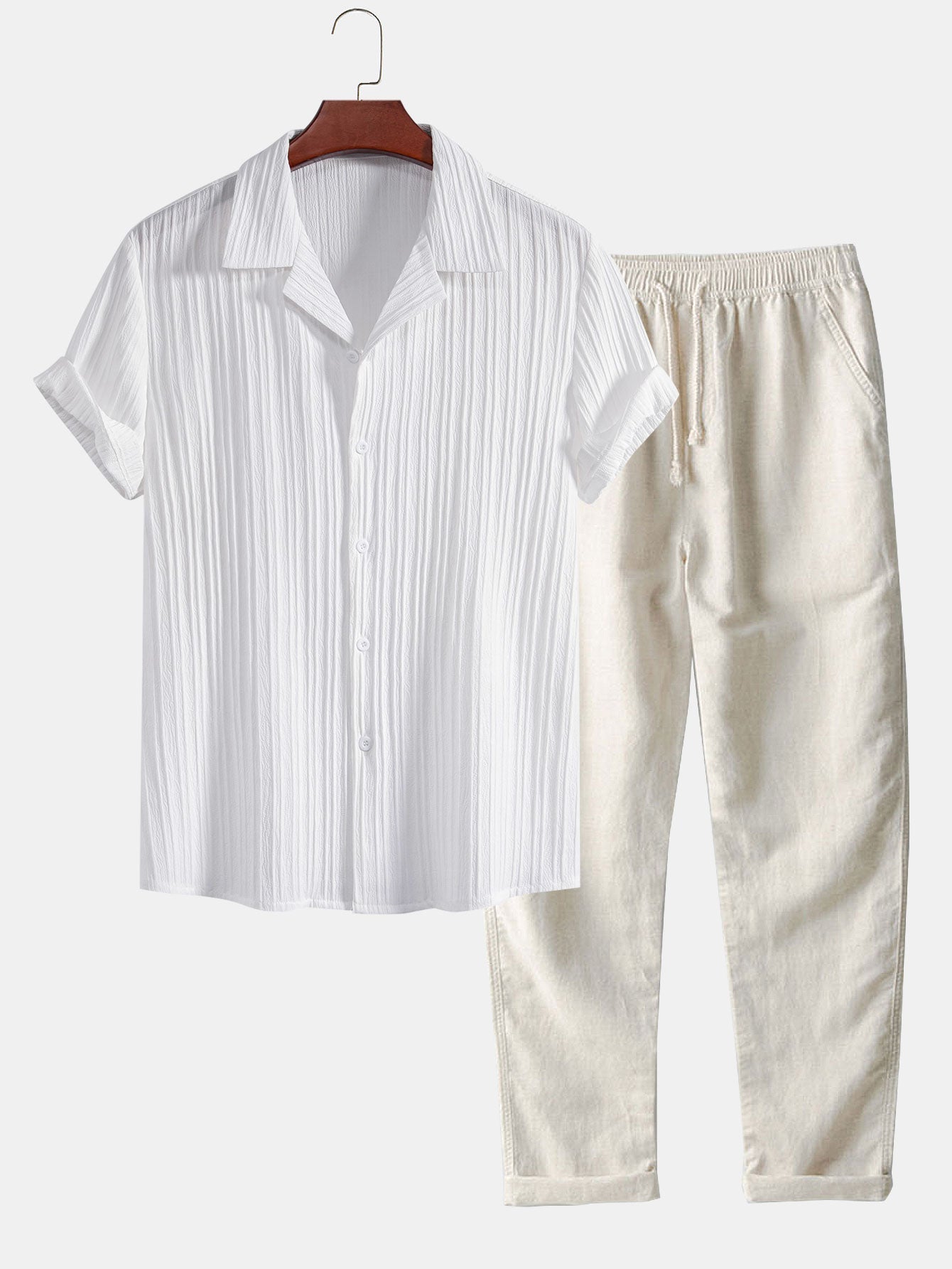 Men’s Casual Short Sleeve Shirt & Shorts Set