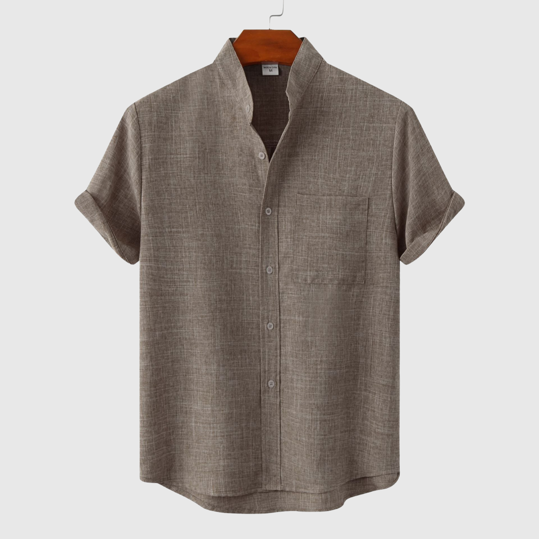 Hudson Short Sleeve Mandarin Collar Shirt