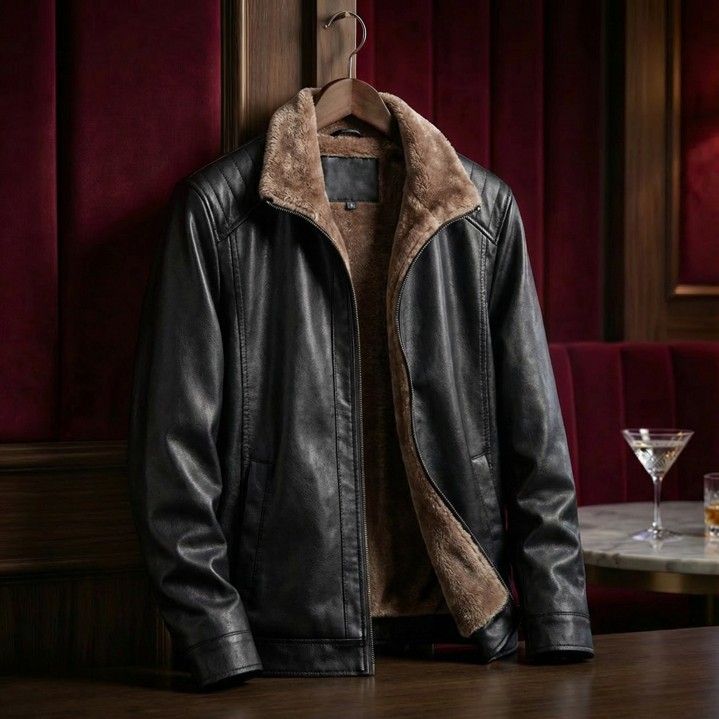 Men's Leather Jacket, Tailored Fit