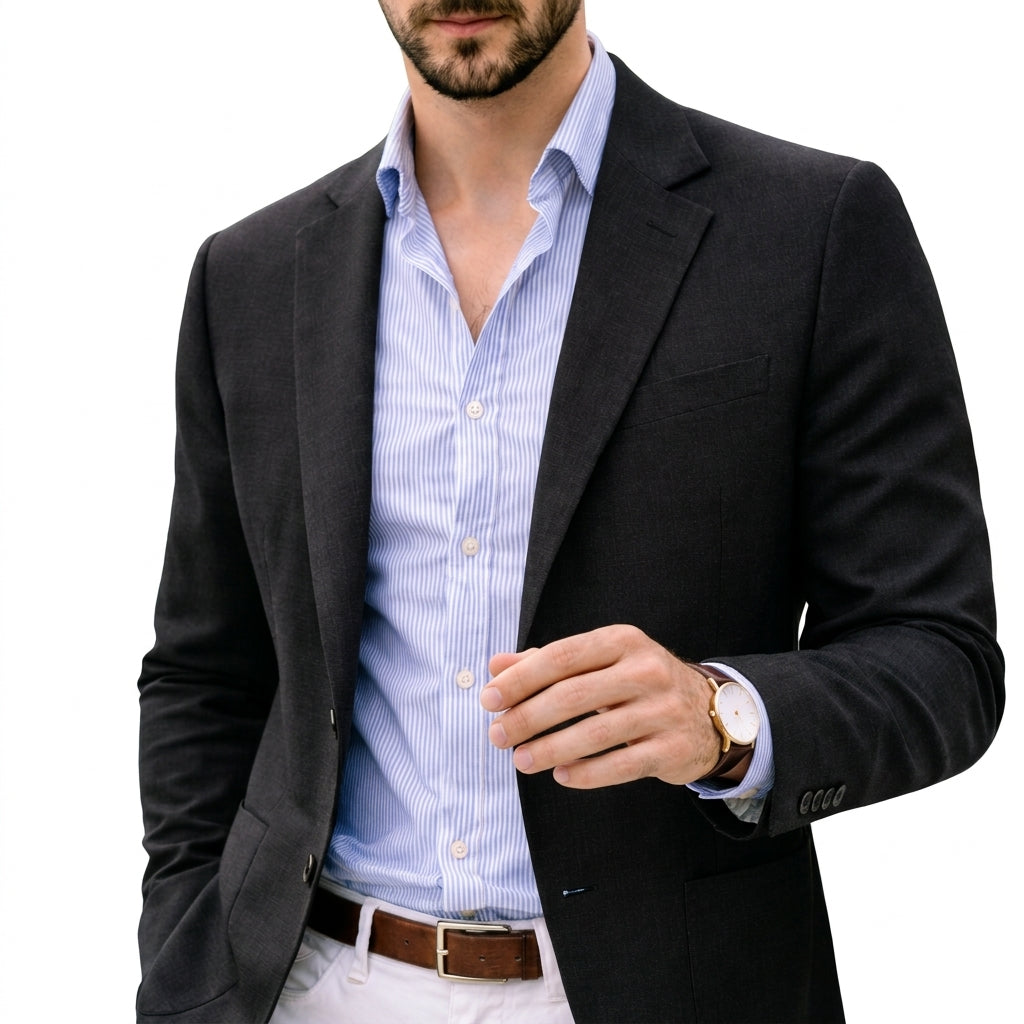 Men’s Knitted Blazer with Classic Lapels