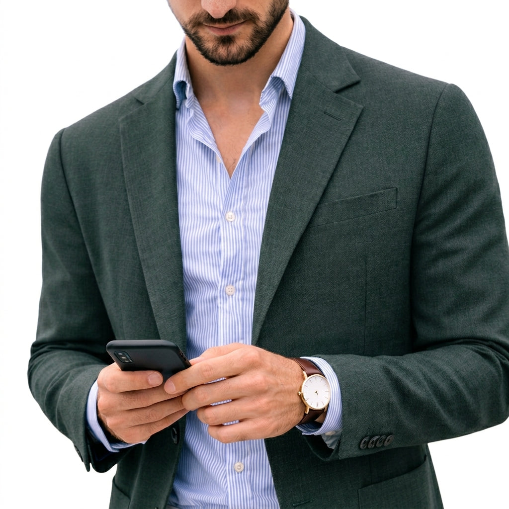 Men’s Knitted Blazer with Classic Lapels