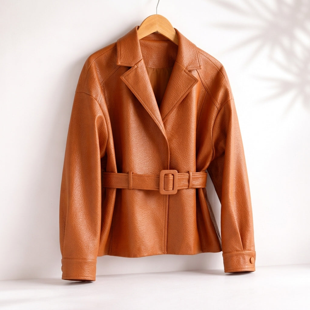 Women's Leather Jacket with Tailored Fit