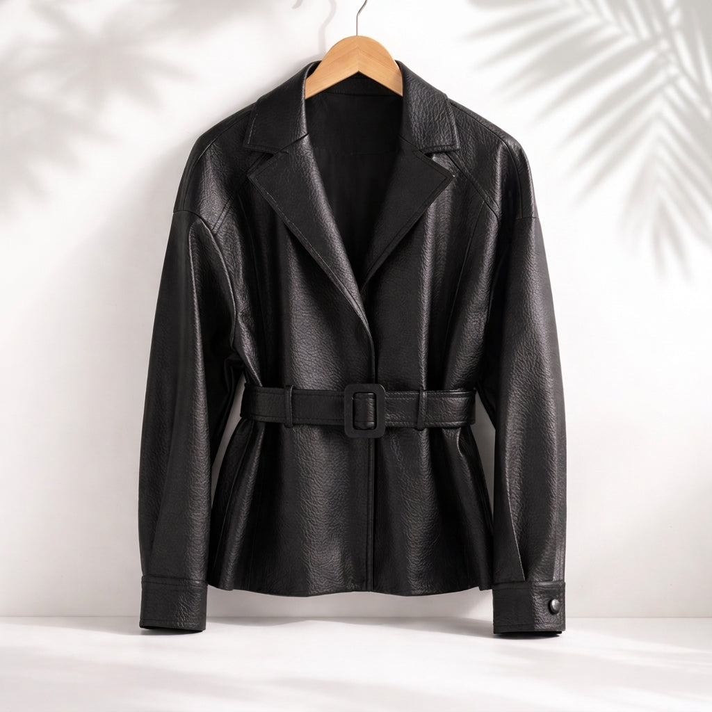 Women's Leather Jacket with Tailored Fit