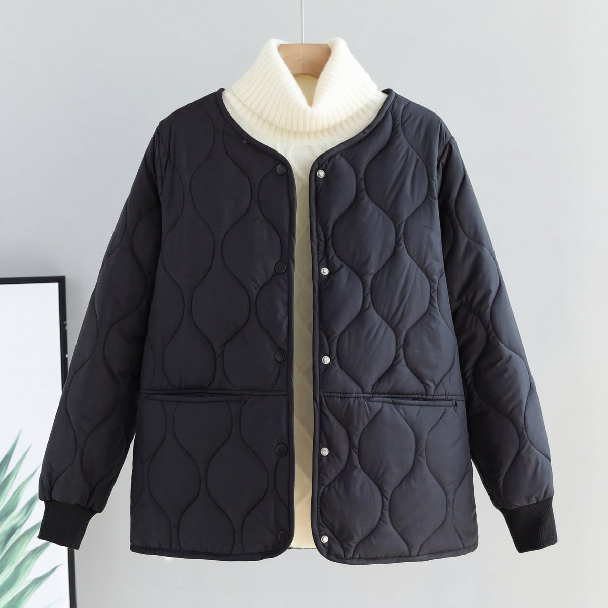 Puffer Jacket Women Quilted Cotton Elegant Fit