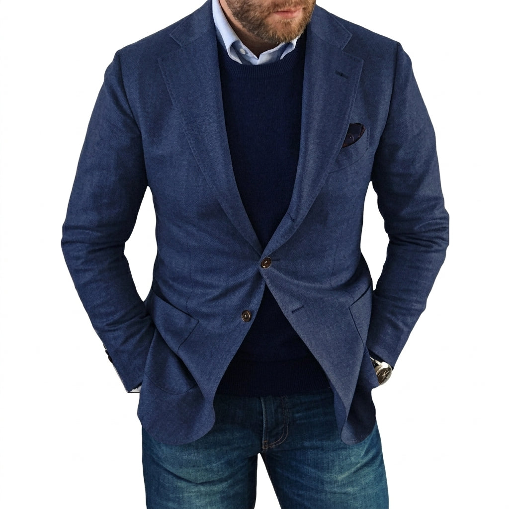Men’s Single-Breasted Blazer with Classic Lapels