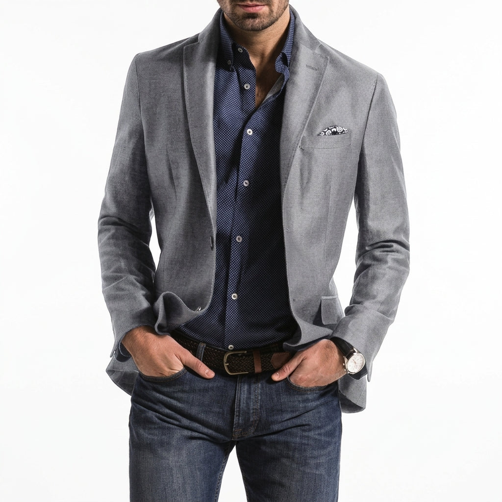 Men’s Single-Breasted Blazer with Classic Lapels