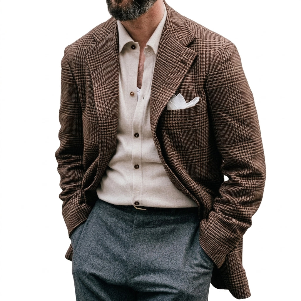 Men’s Single-Breasted Blazer with Classic Lapels