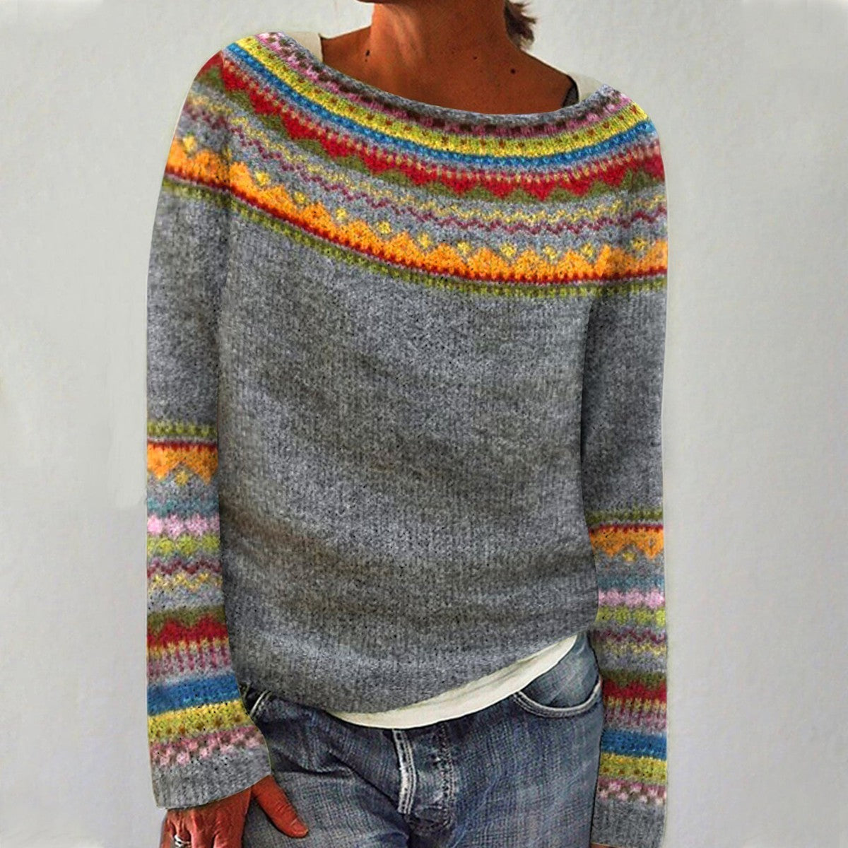Frosted Fair Isle Comfort Sweater