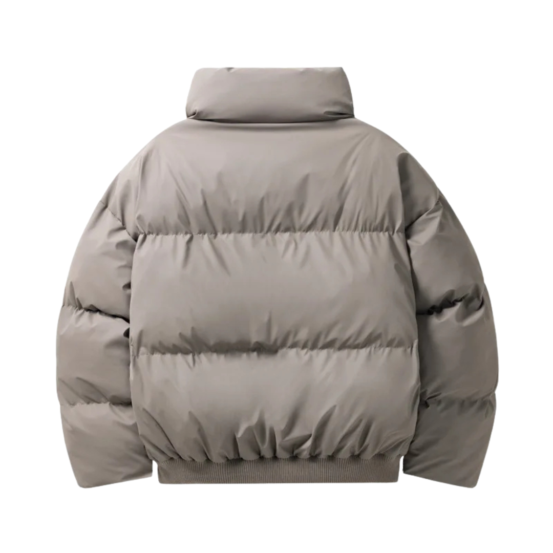 Men’s Puffer Jacket Winter Down with Lambswool Padded Lining and Zip