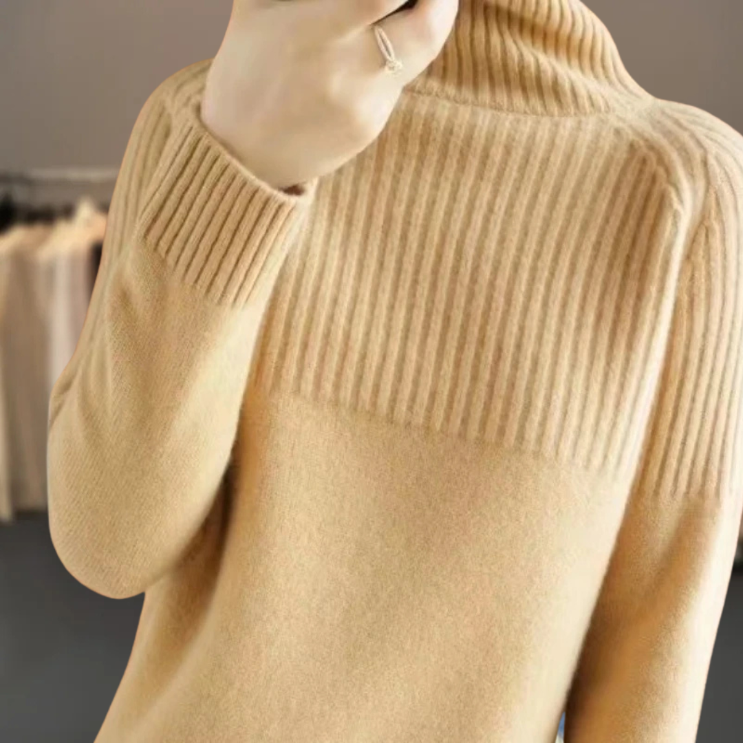 Relaxed-fit ribbed roll-neck Turtleneck Sweater
