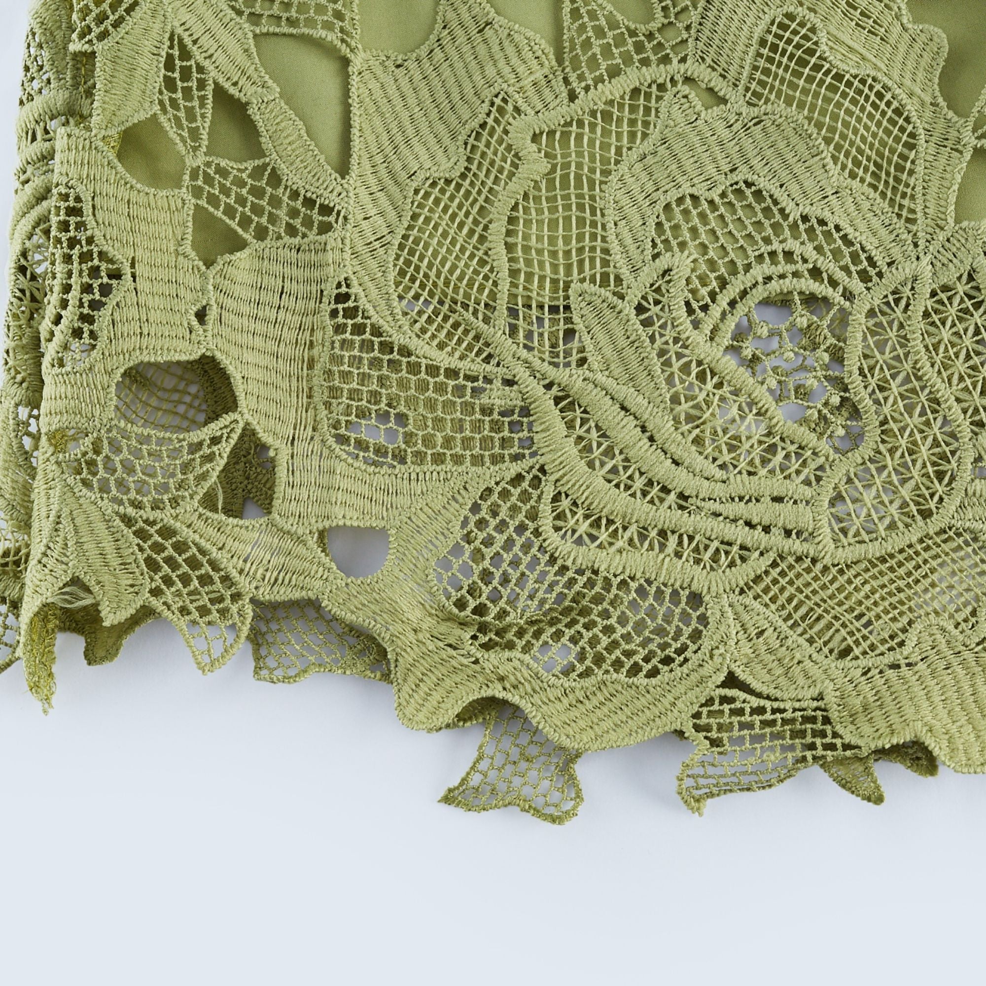 Elegant Green Embroidered Formal Midi Dress
