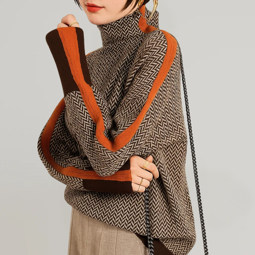 Herringbone Turtleneck Sweater