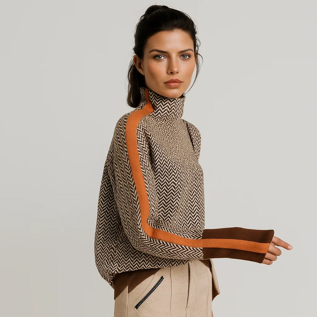 Herringbone Turtleneck Sweater