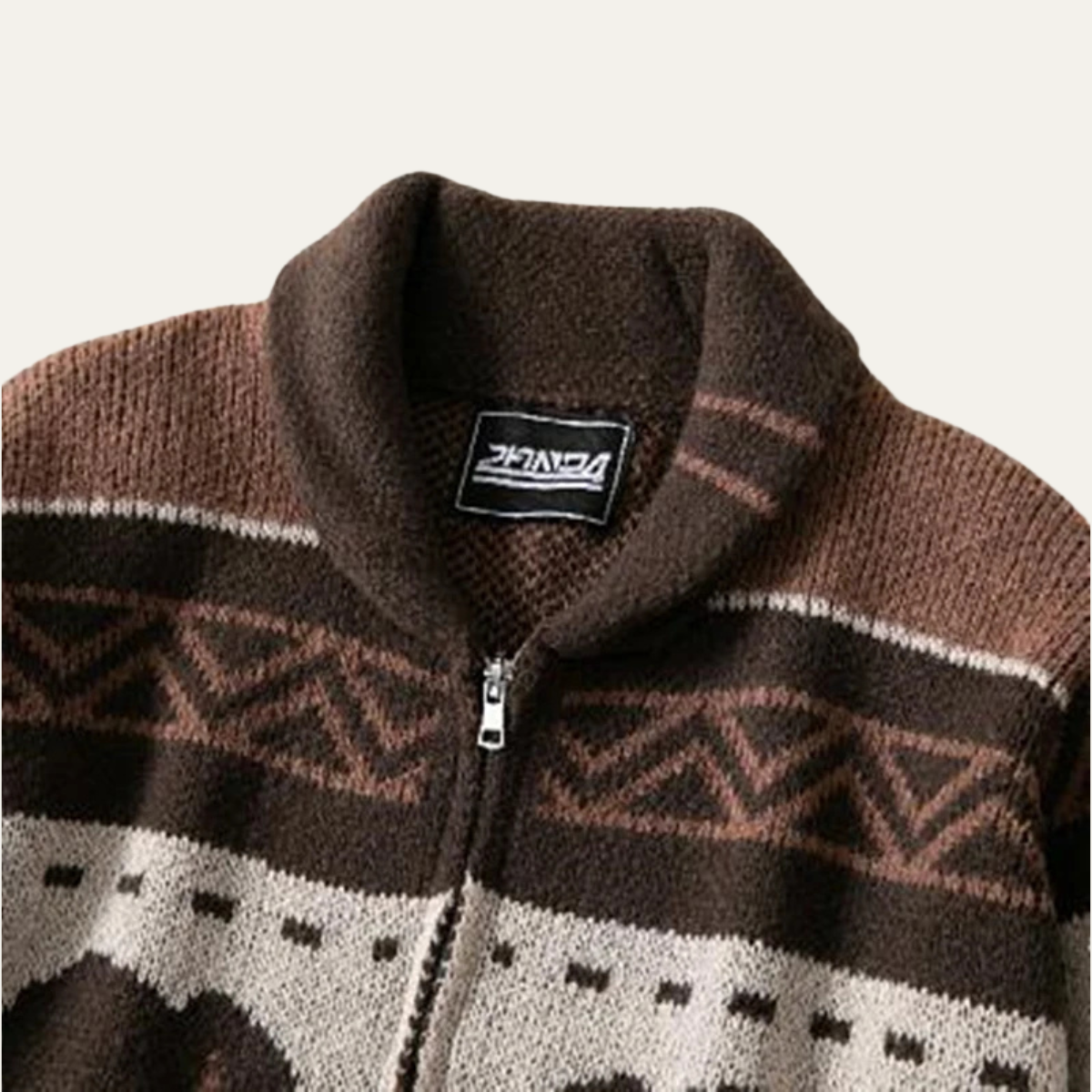 Men’s Retro Buffalo Print Full-Zip Winter Cardigan