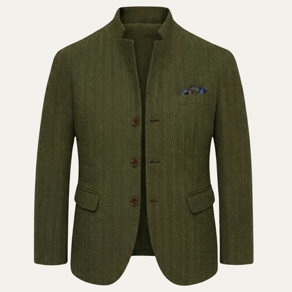 Men’s Slim-Fit Single-Breasted Tweed Wool Blazer