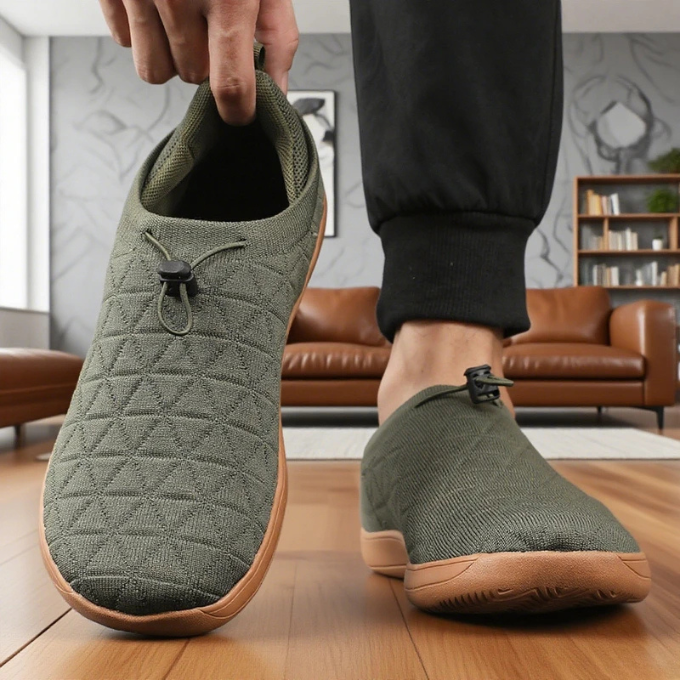 Sneakers Slip-On in Quilted Fabric with Breathable Mesh Lining