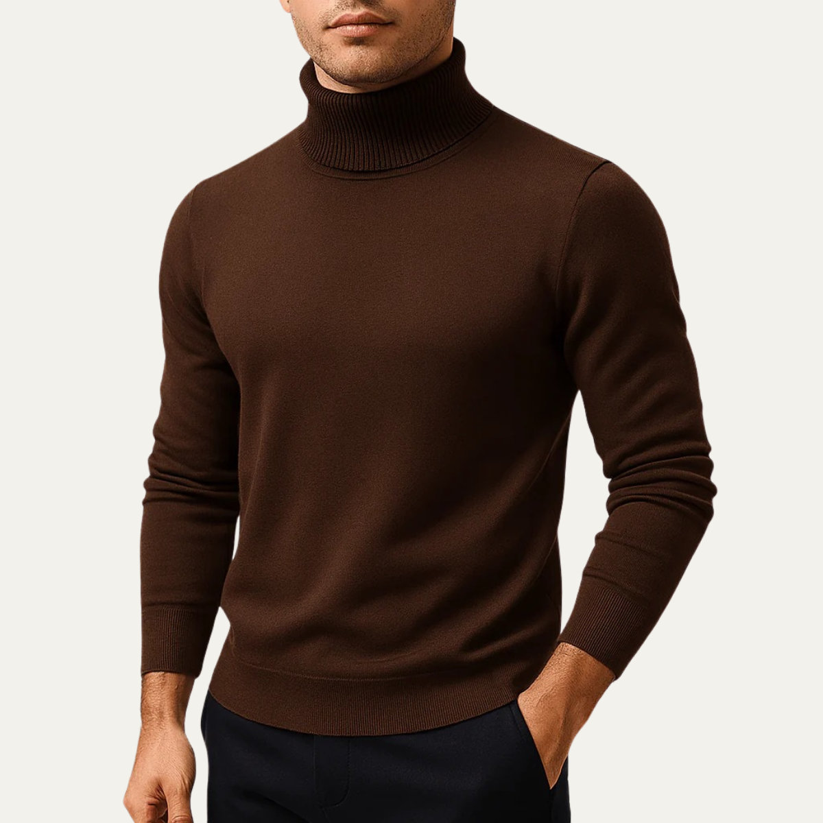 Men's Slim Fit Soft Knit Turtleneck Sweater