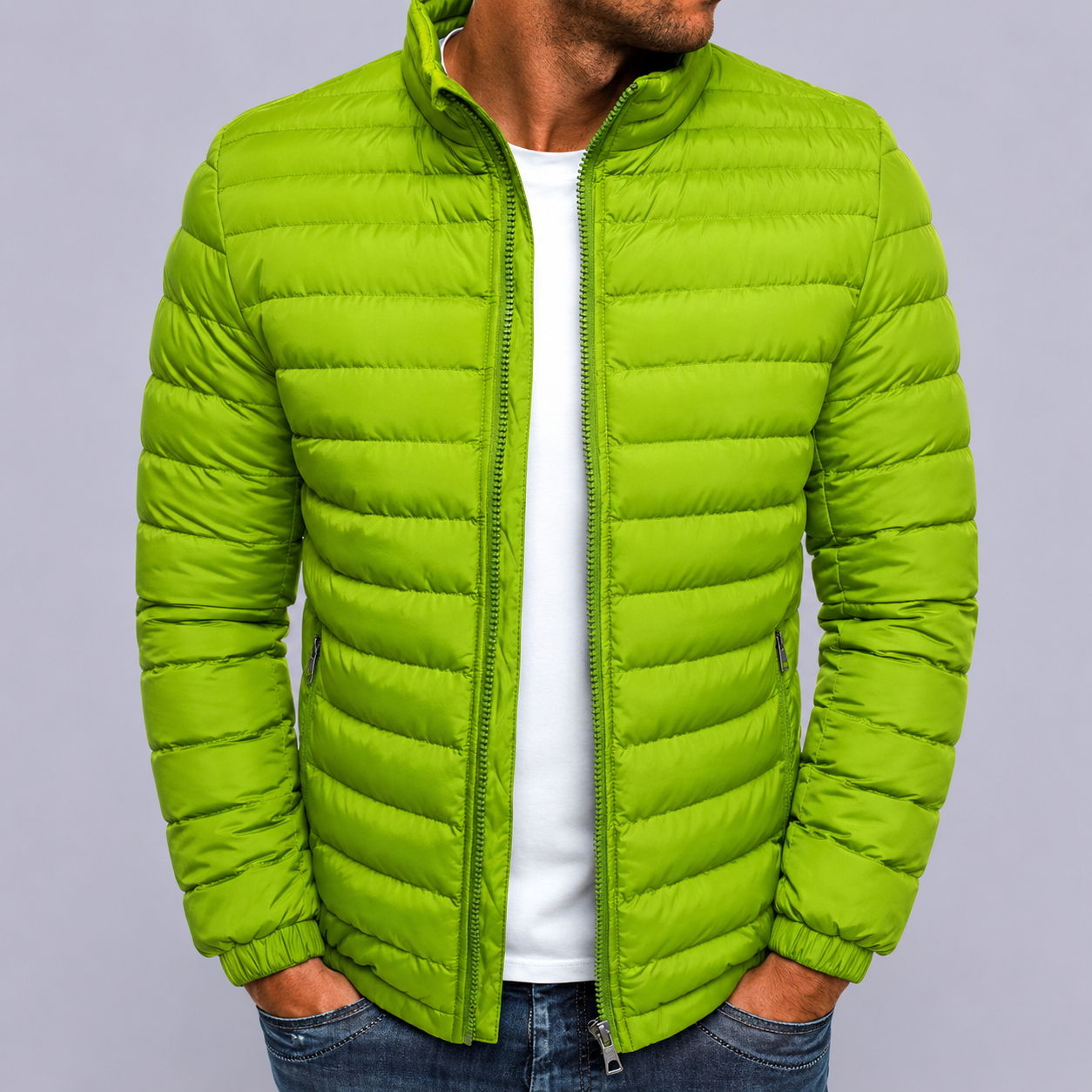 Fall Men's Lightweight High Neck Zip-Up Sweater | Knitwear