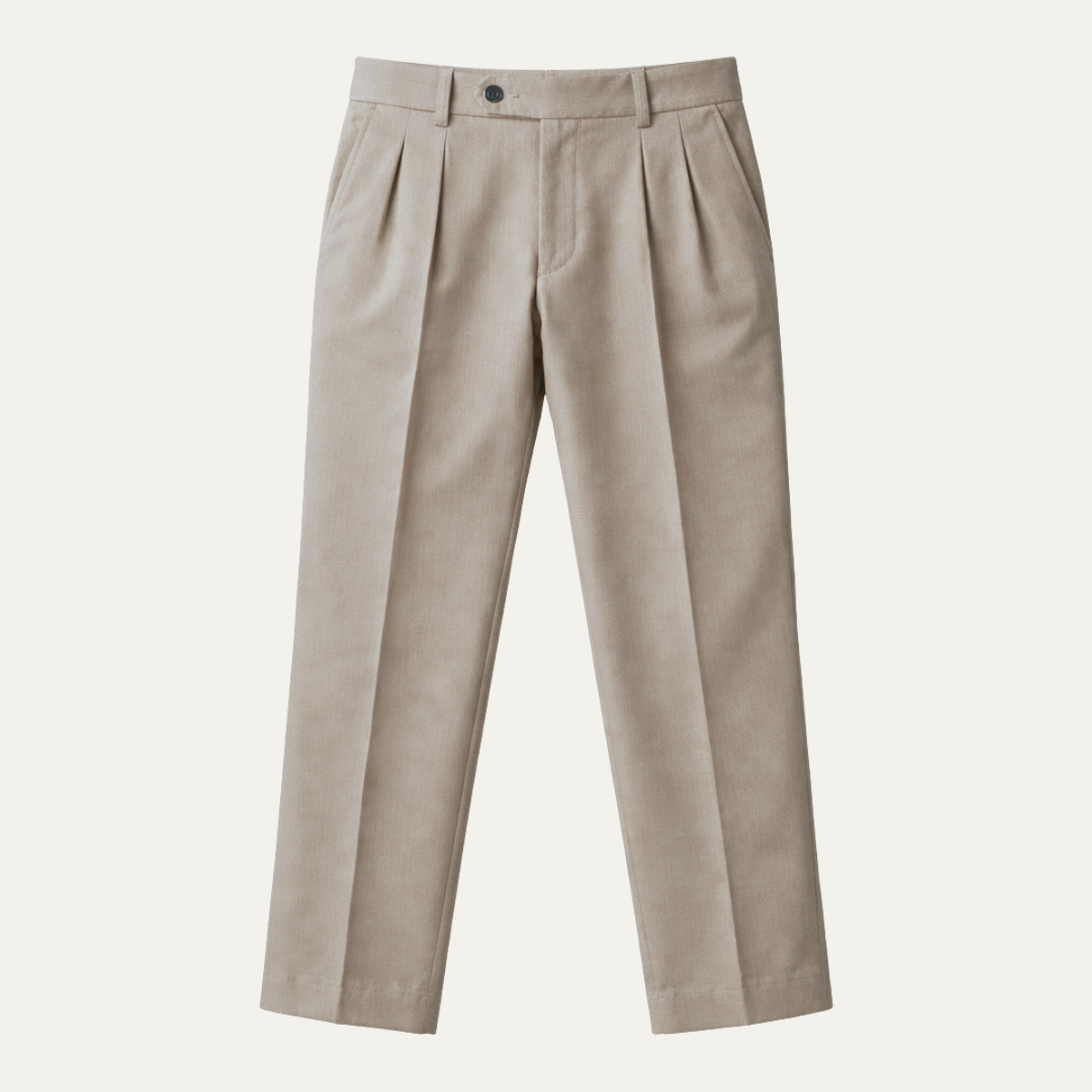 Linen Pants with Elastic Waist and Straight Legs