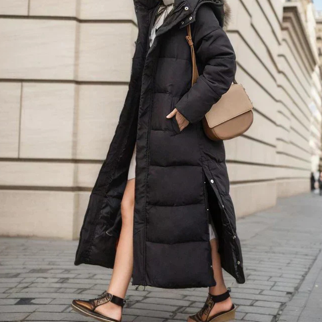 Puffer Jacket Women Winter Quilted Wool Blend