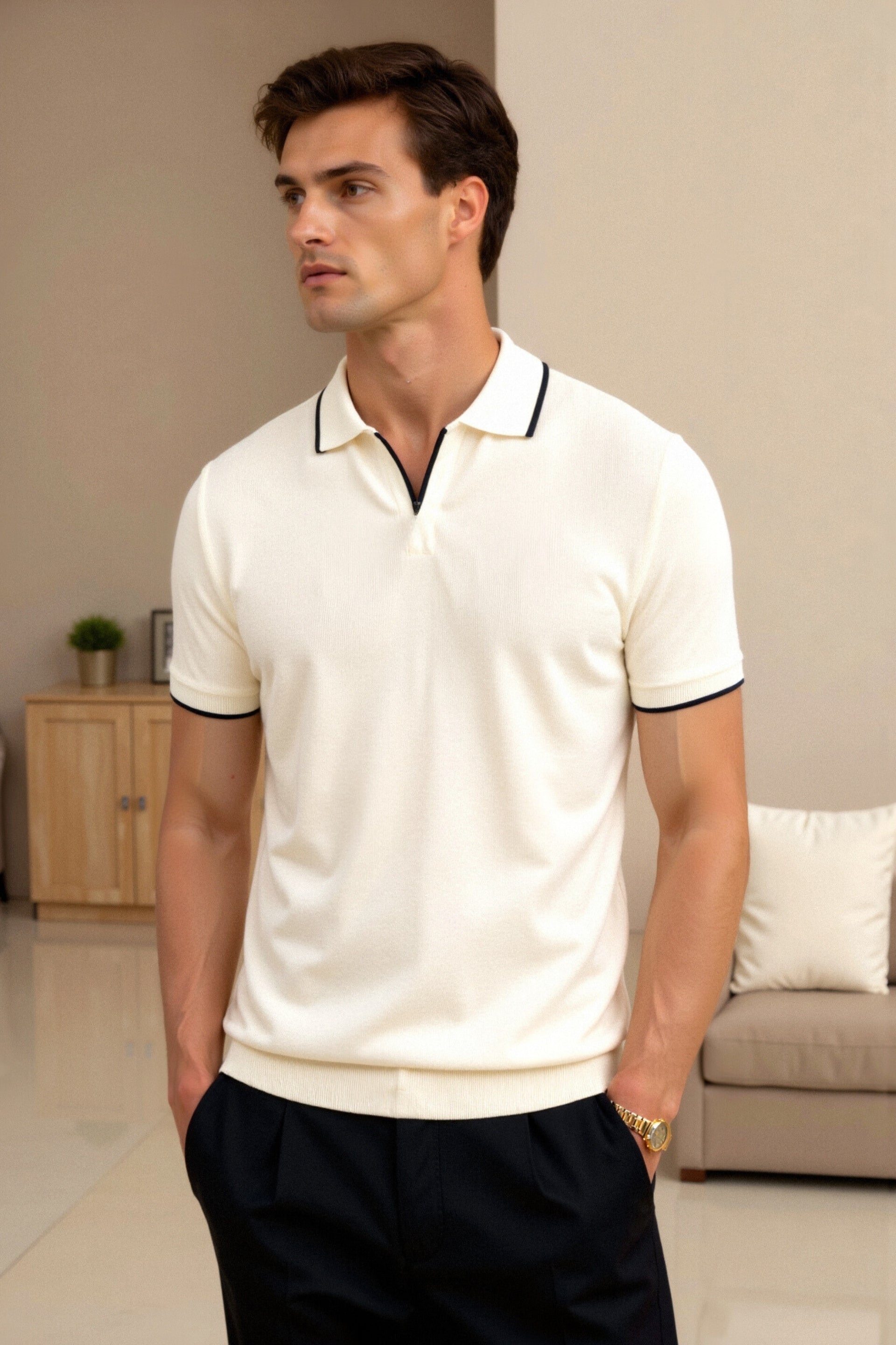 Kieran Contrast Slim Fit Polo