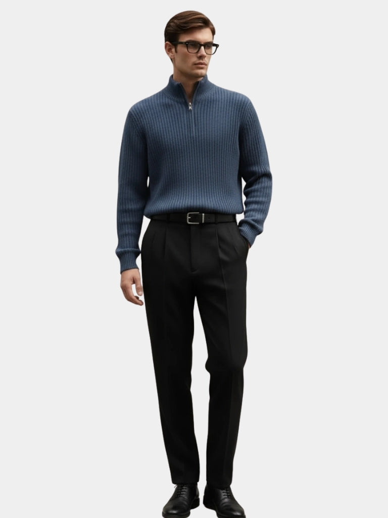 Liam Quarter Zip Sweater Mens Ribbed