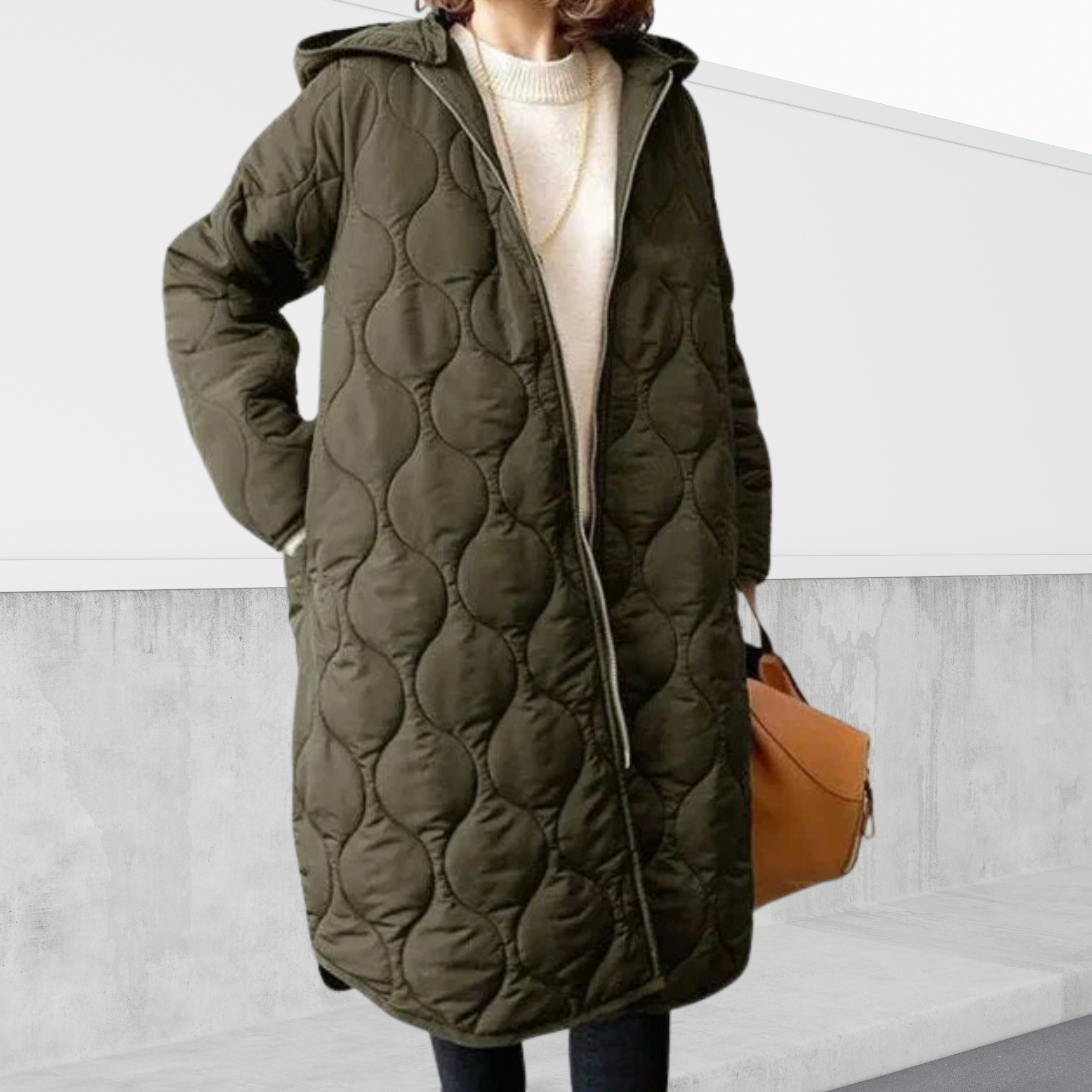 Puffer Jacket Women Oversize Hooded Argyle Winter