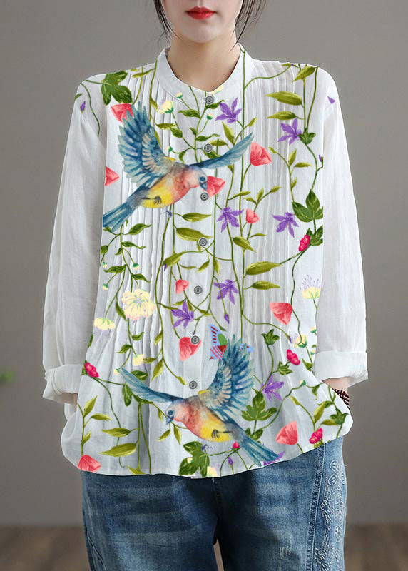 Organic White Linen Tunic Blouse