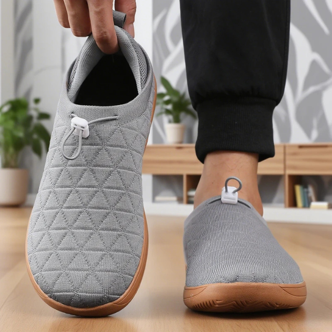 Sneakers Slip-On in Quilted Fabric with Breathable Mesh Lining