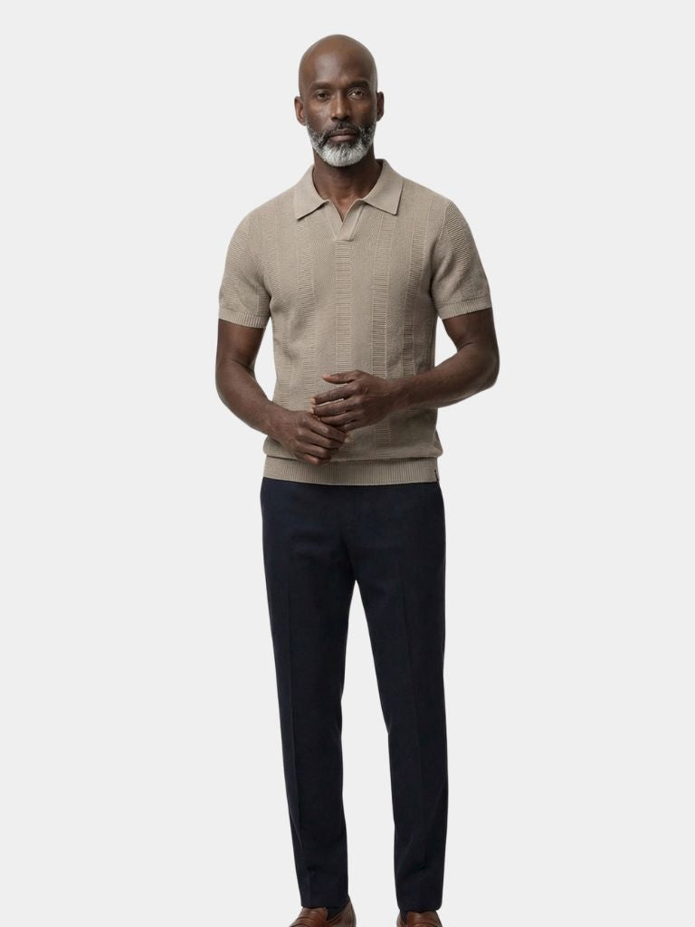Classic Men's Beige Polo Shirt | Luxury Smart Casual Wear