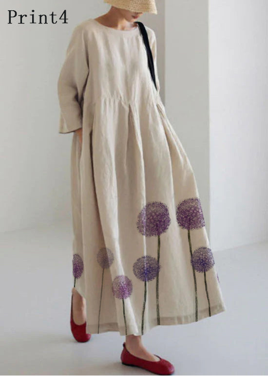 Apricot Cotton Patchwork Maxi Dress
