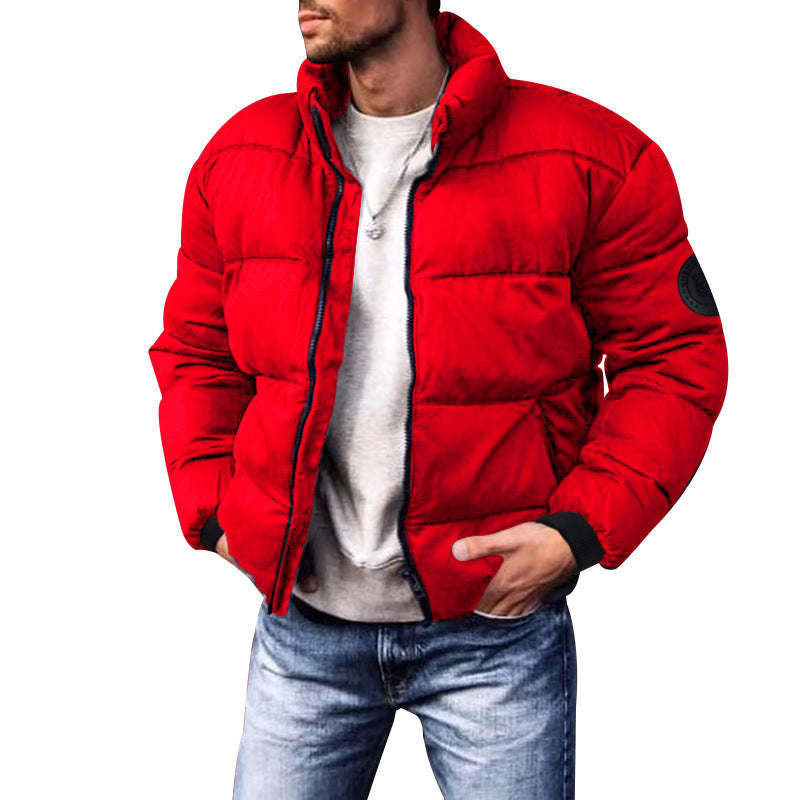 Men’s Puffer Jacket Winter Padded Down with Side Pockets