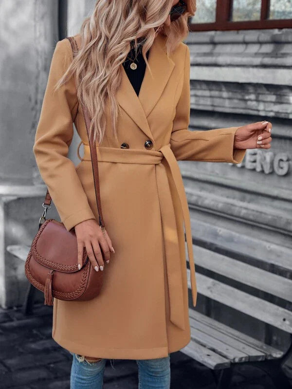 Women's A-Line Double-Breasted Trench Coat