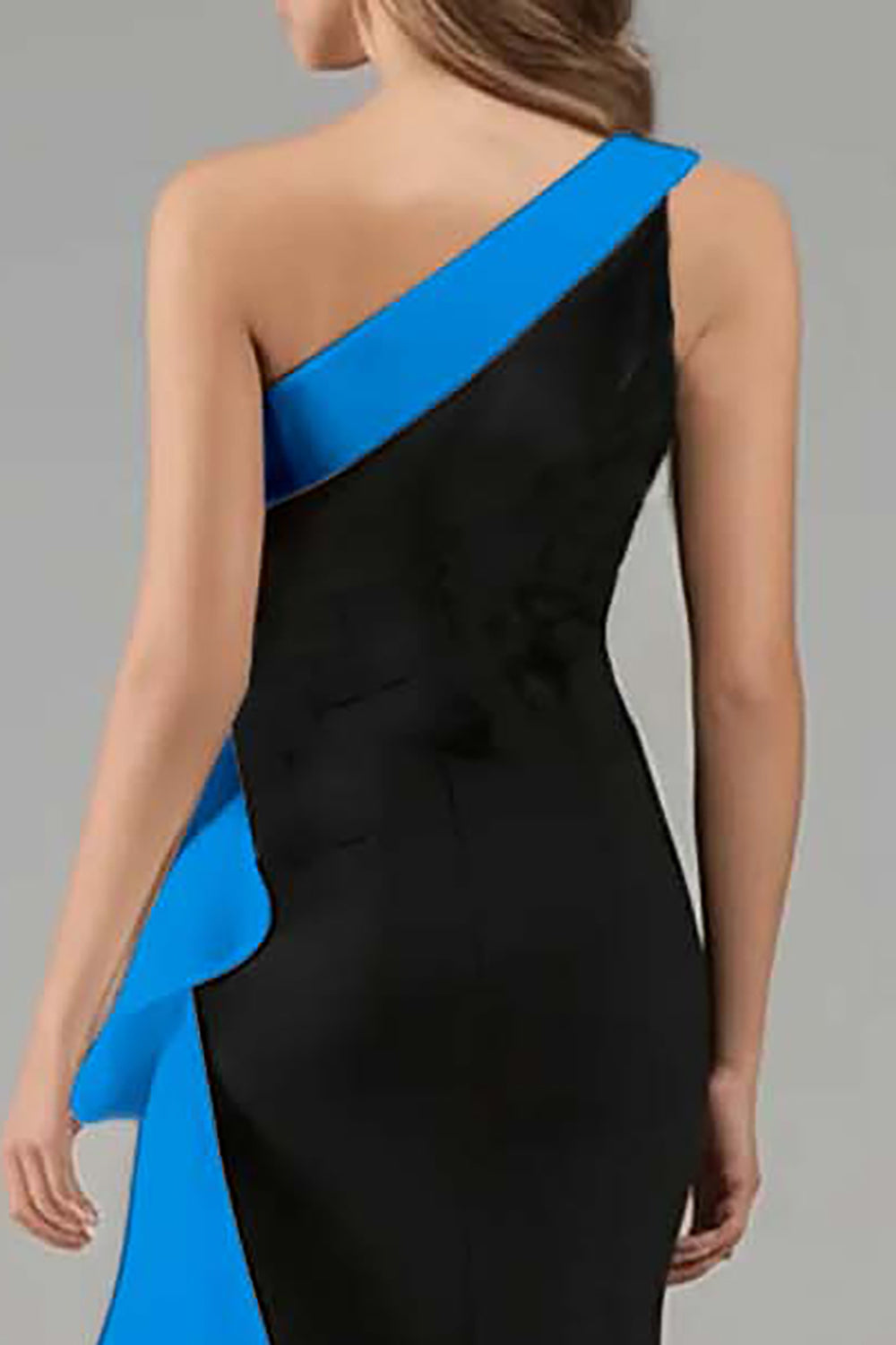 Long Black Tie Dress – One Shoulder Floral Design