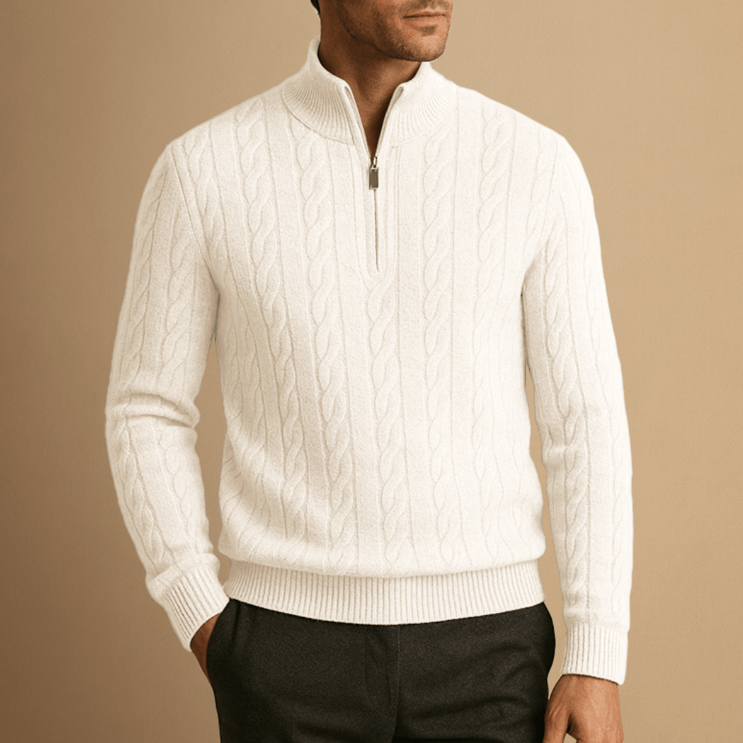 Carter Quarter Zip Cable Sweater