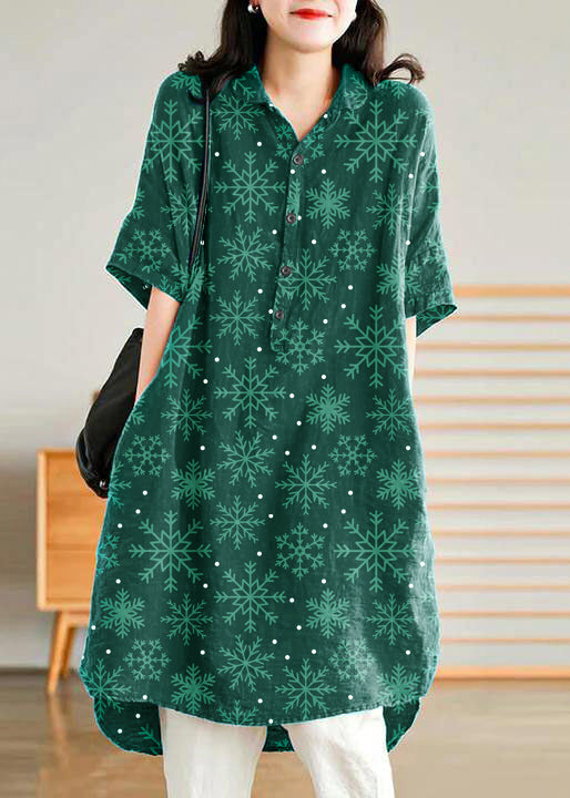 Relaxed Fit Jade Green Linen Maxi Dress