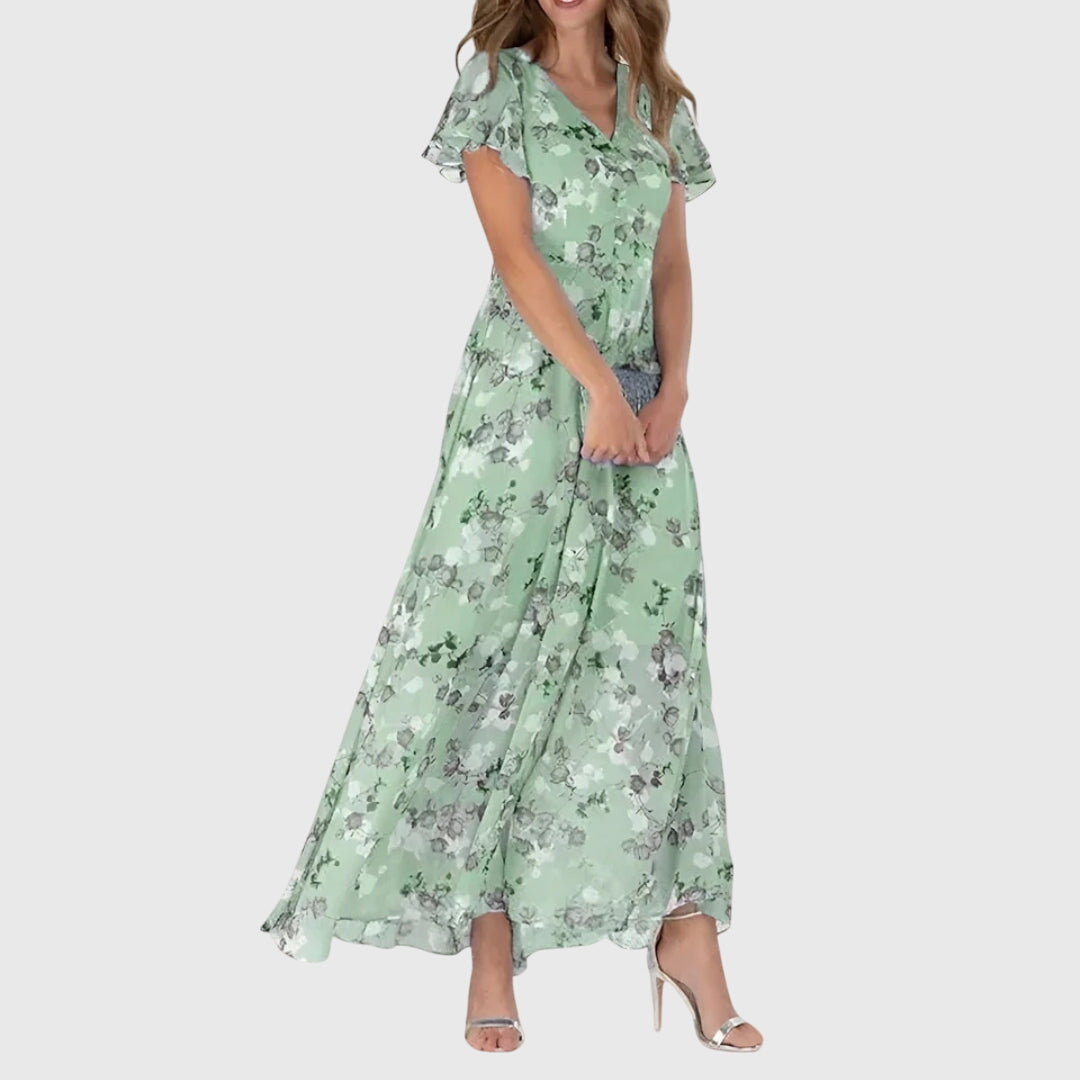 Chic Figure Enhancing Maxi Dress