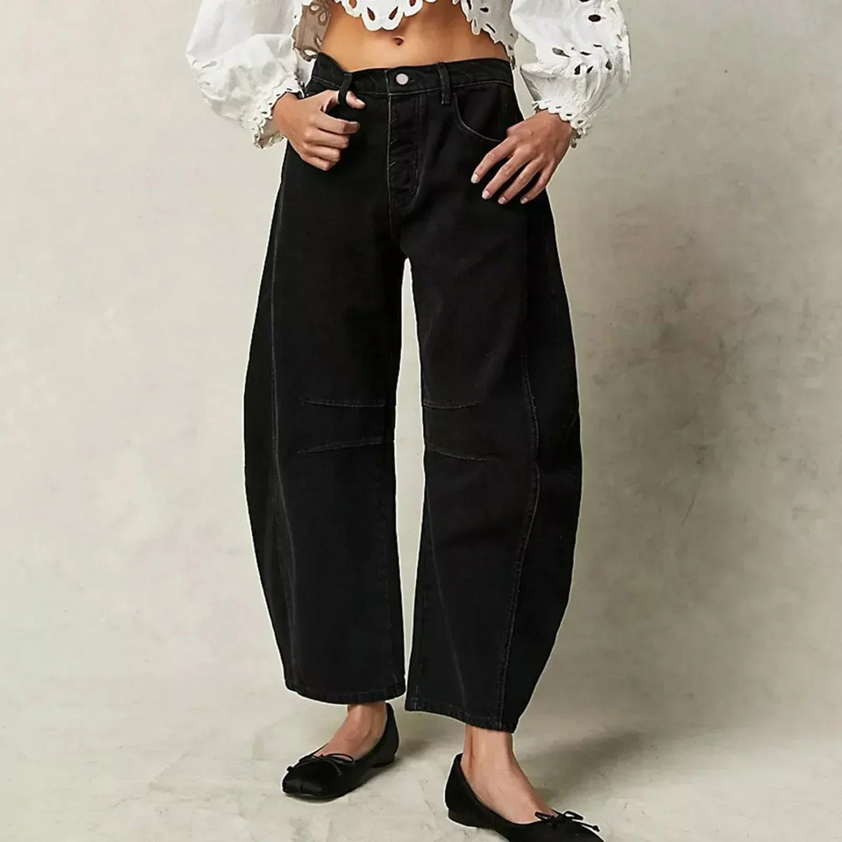 Women's Wide-Leg, Relaxed-Fit Casual Jeans Pants