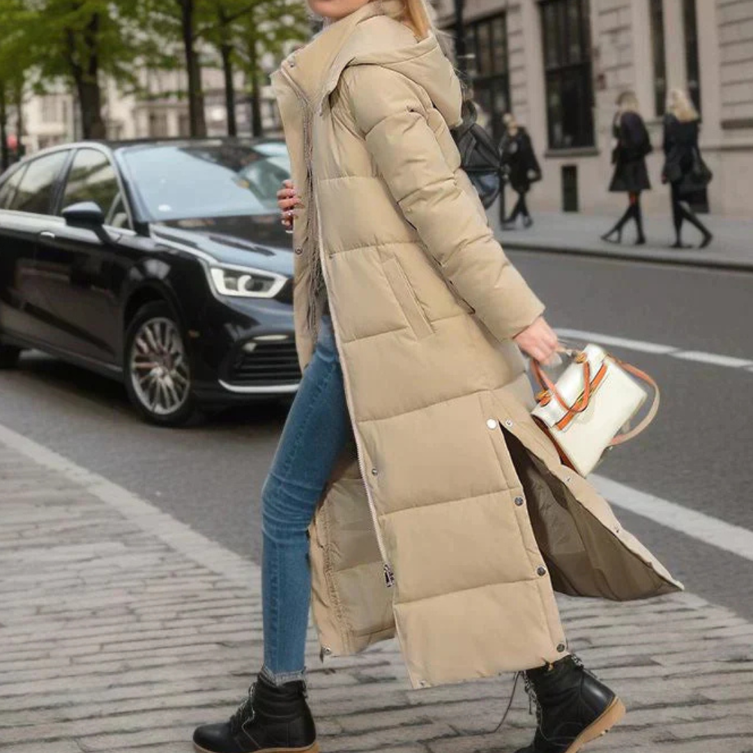Puffer Jacket Women Winter Quilted Wool Blend