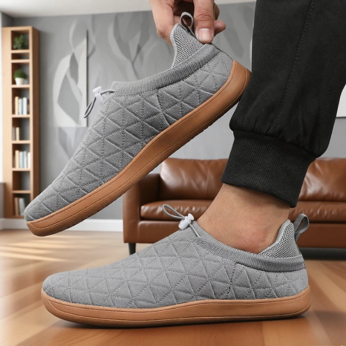 Sneakers Slip-On in Quilted Fabric with Breathable Mesh Lining