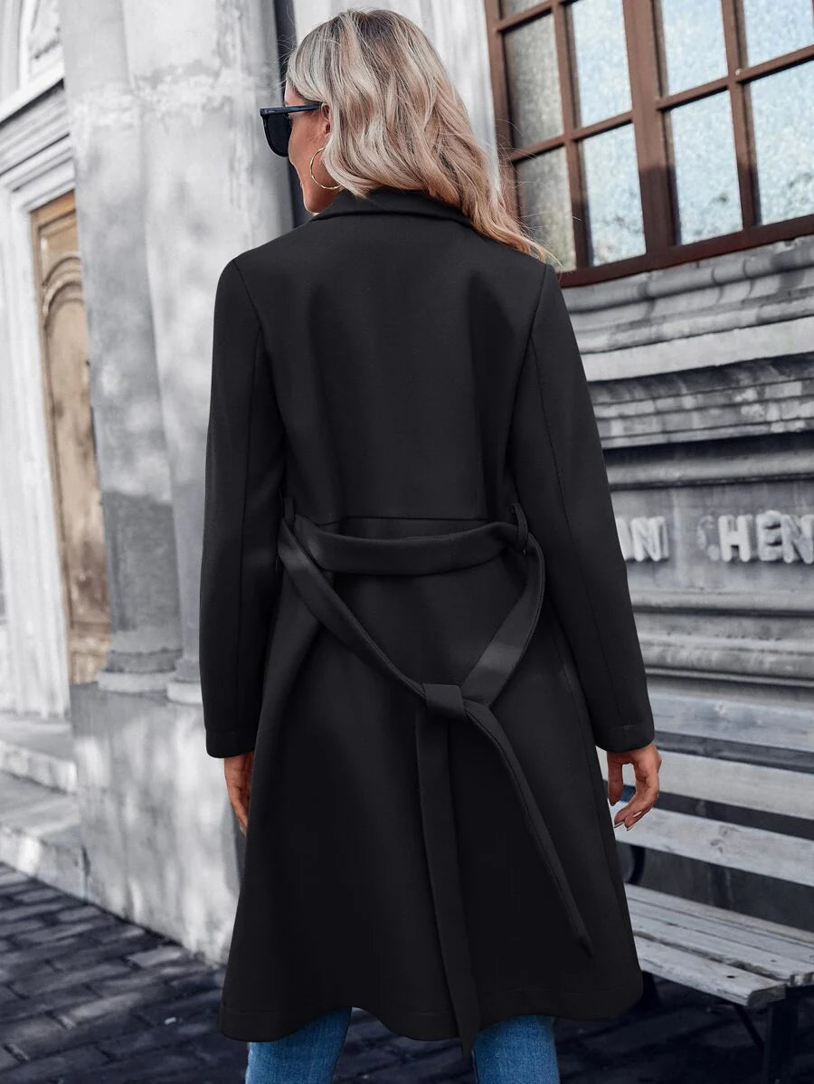 Women's A-Line Double-Breasted Trench Coat