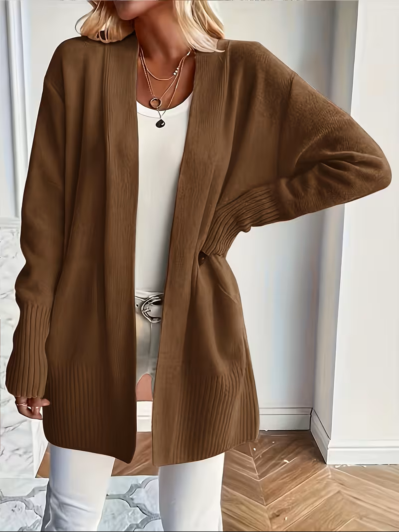 Women's Open-Front Cardigan, Relaxed Fit, Elegant