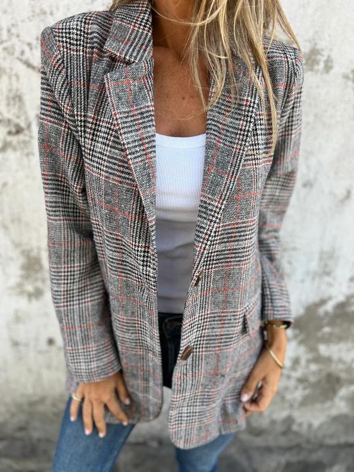 Elegant Classic Plaid Blazer