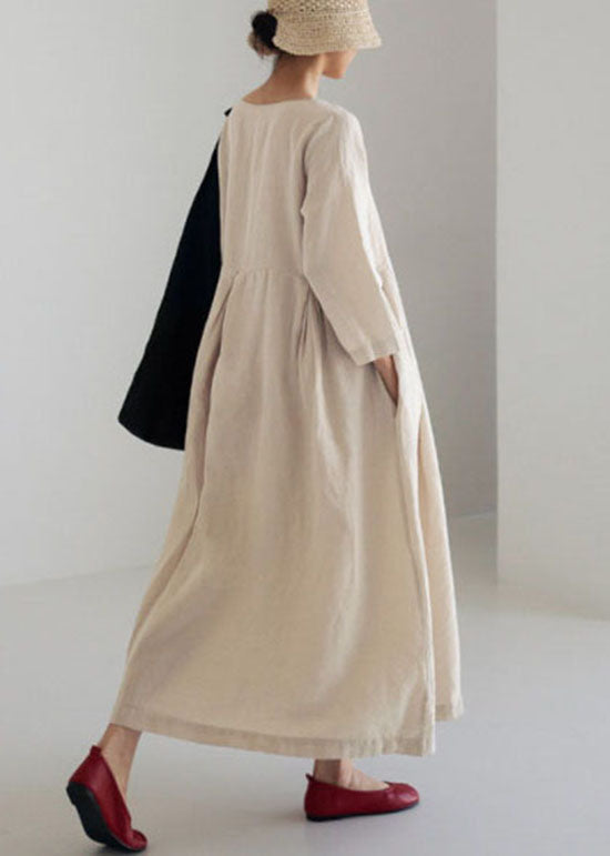 Apricot Cotton Patchwork Maxi Dress
