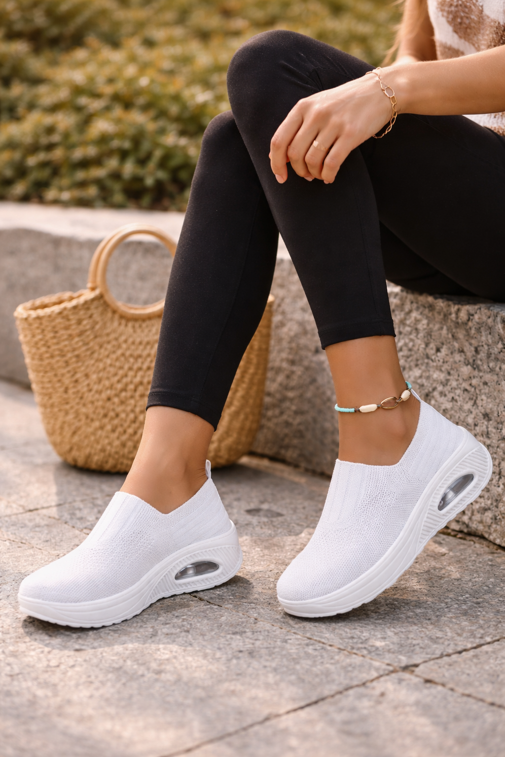 Women’s Orthopedic Slip-On Sneakers in Breathable Knit Fabric